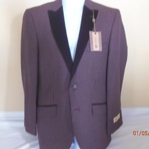 Haggar Red and Black Checkered Tux Jacket